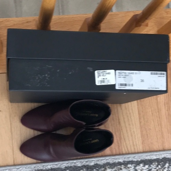 🤎💜 Saint Laurent 💜🤎 DARK VIOLET Vertigo STELLA Lou Ankle Zipper Boots sz 35! - Picture 4 of 16